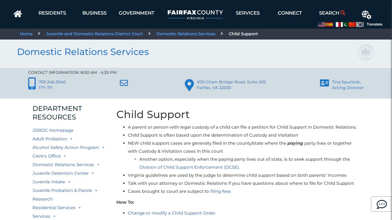 Child Support | Juvenile and Domestic Relations District Court